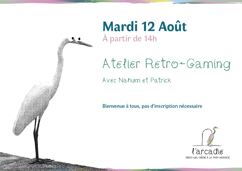 Visuel représentant un héron et des informations concernant la permanence du 12 août 2025