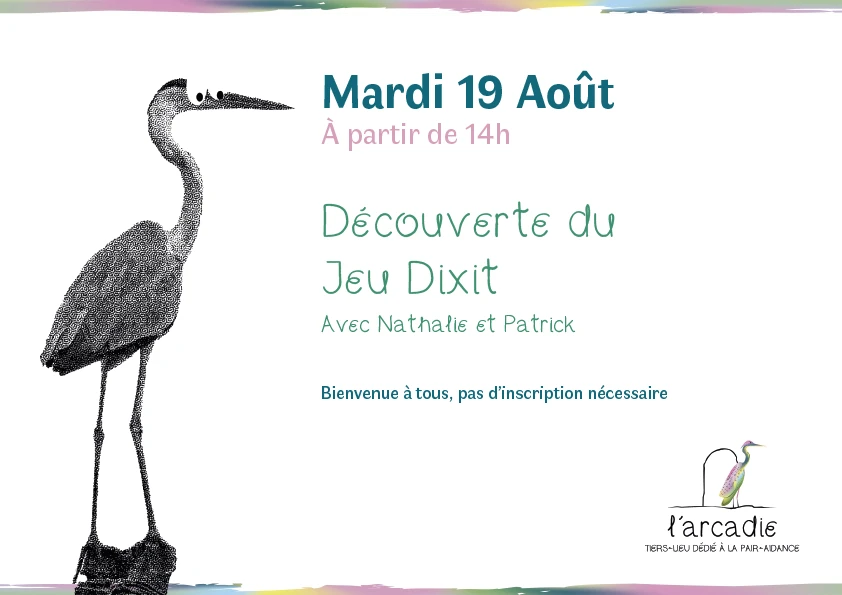 Visuel représentant un héron et des informations concernant la permanence du 19 août 2025