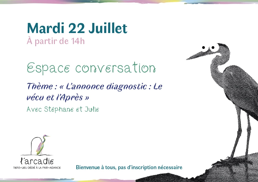 Visuel représentant un héron et des informations concernant la permanence du 22