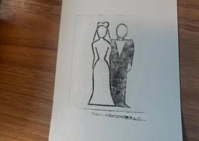 Gravure de 2 jeunes mariés