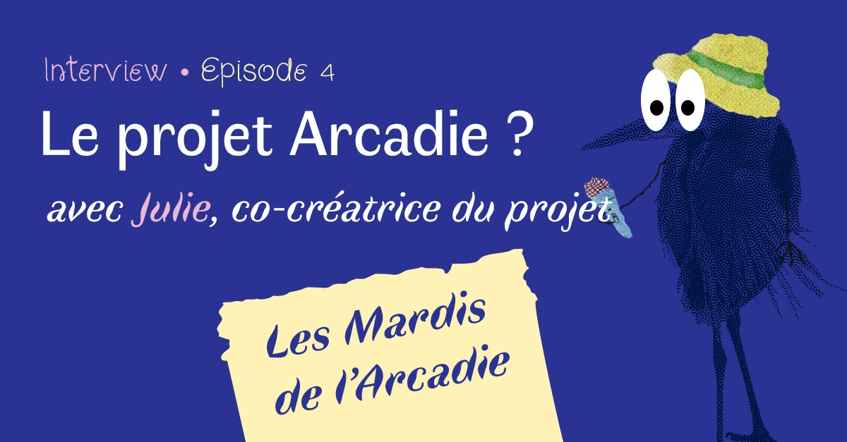 Héron avec des yeux BD qui tient un micro